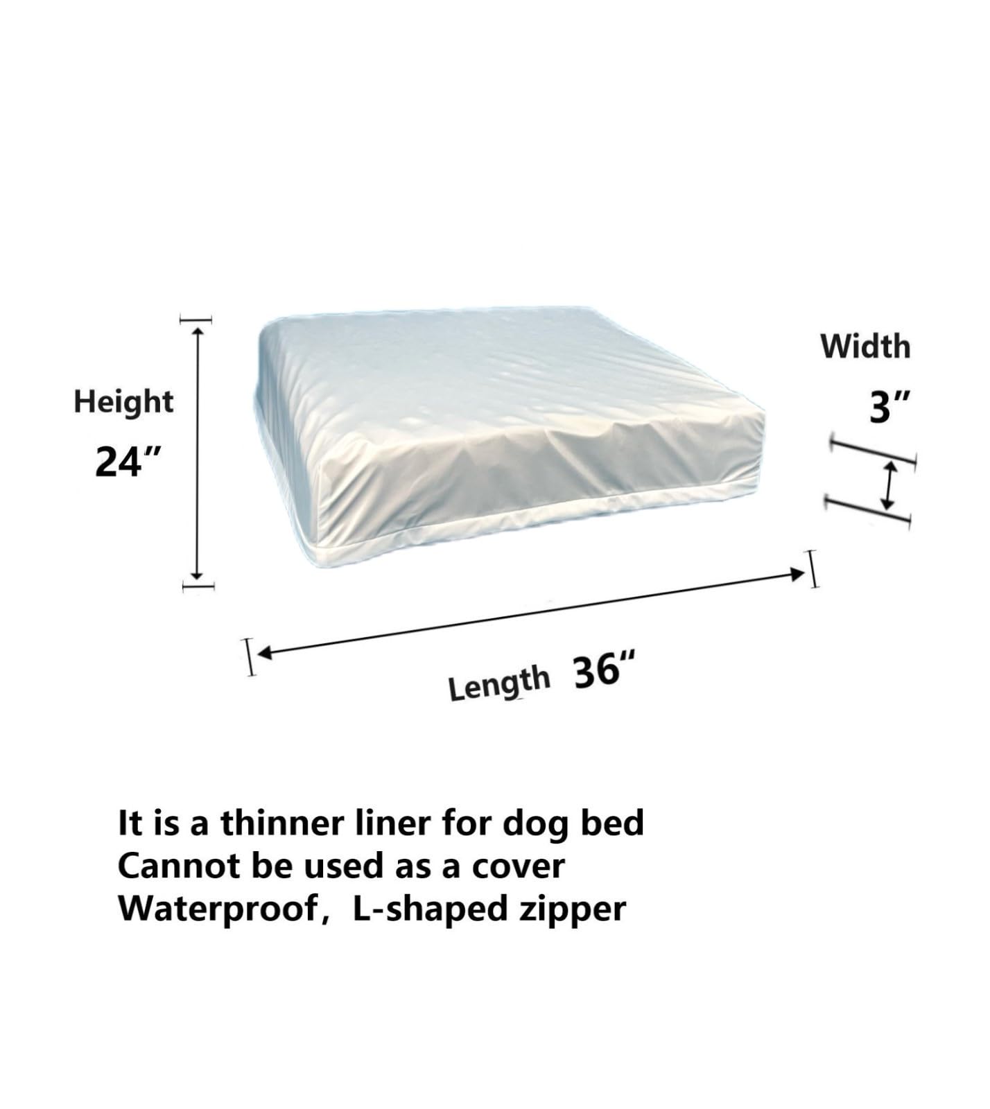 Pose rapide sur lit chien 36x24 avec doublure EechicSpace.