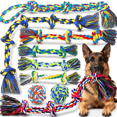 Eefitoys ensemble 9 jouets corde chien grande taille pour jeux variés.