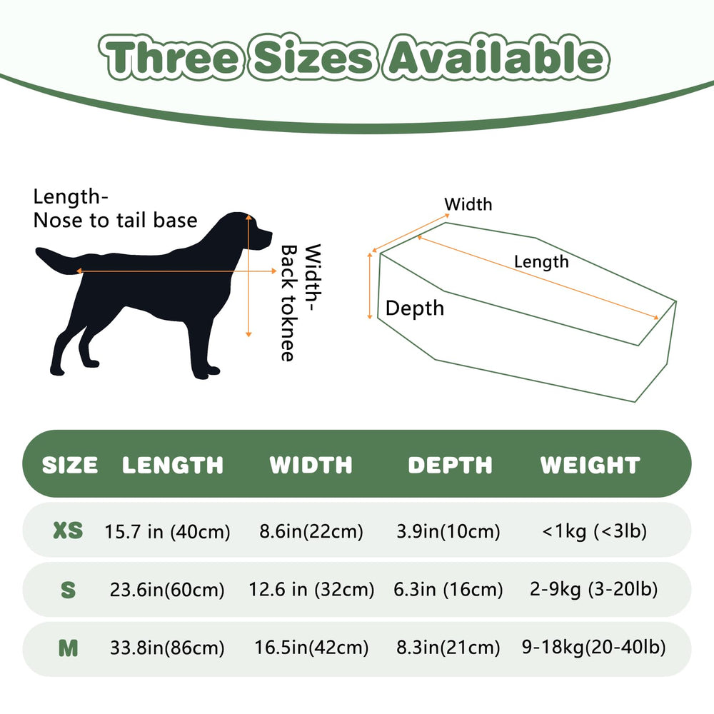 Trois tailles disponibles pour chiens, chats et petits animaux.