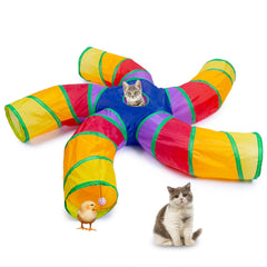 EGETOTA Chatunnel avec balle interactive pour divertir et stimuler l'agilité du chat