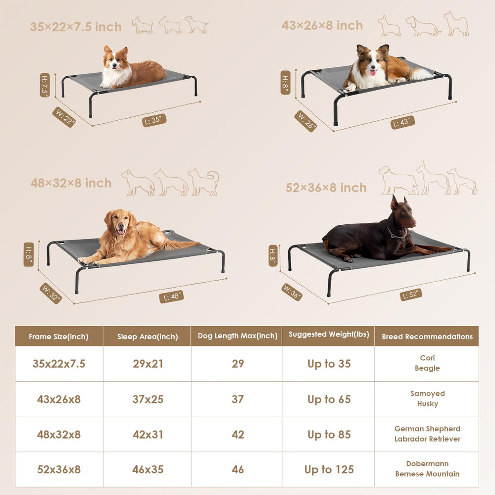 Utilisation intérieure et extérieure du lit EHEYCIGA Elevated XL, parfait pour patio.