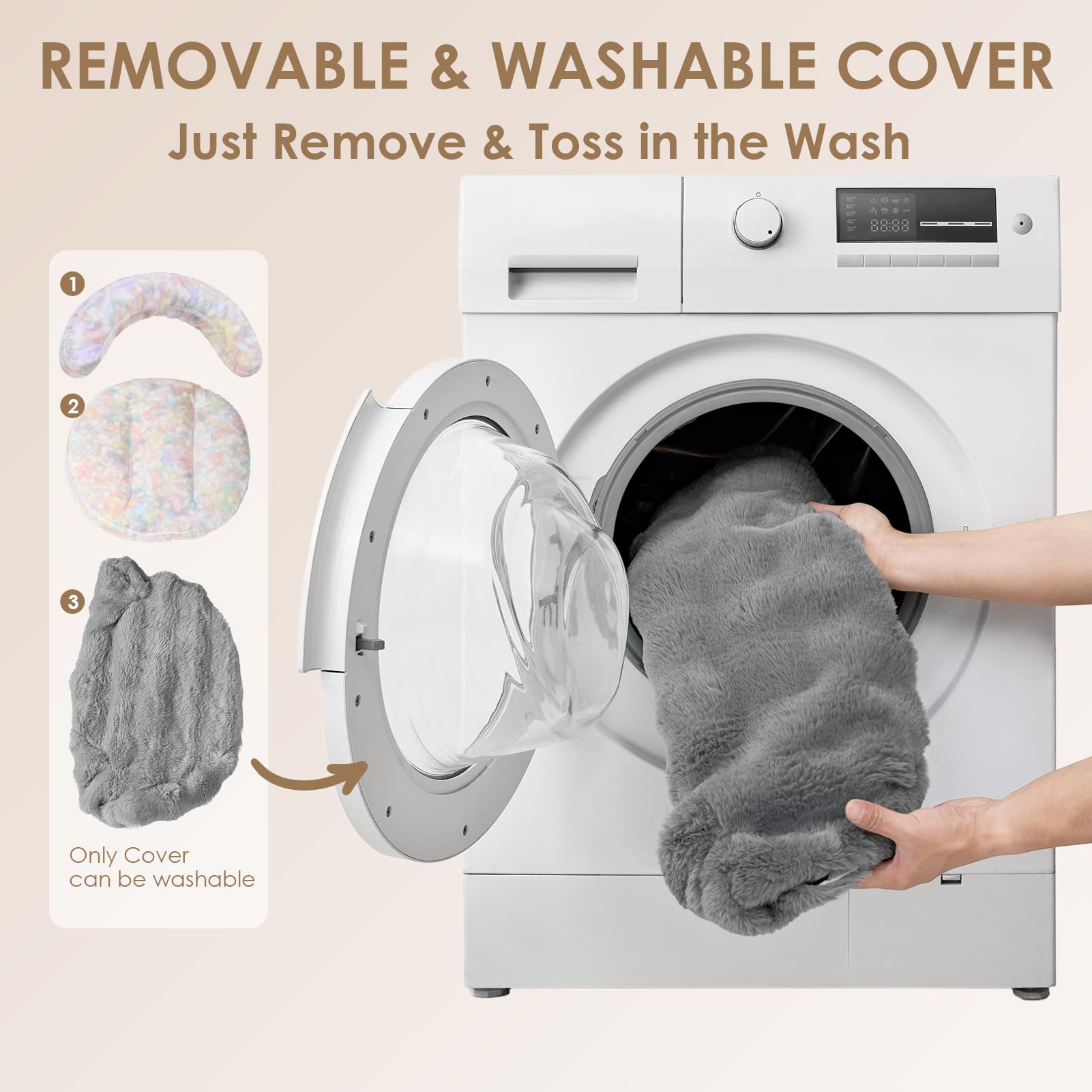 EHEYCIGA fourrure faux lapin gris, chaleur douillette.