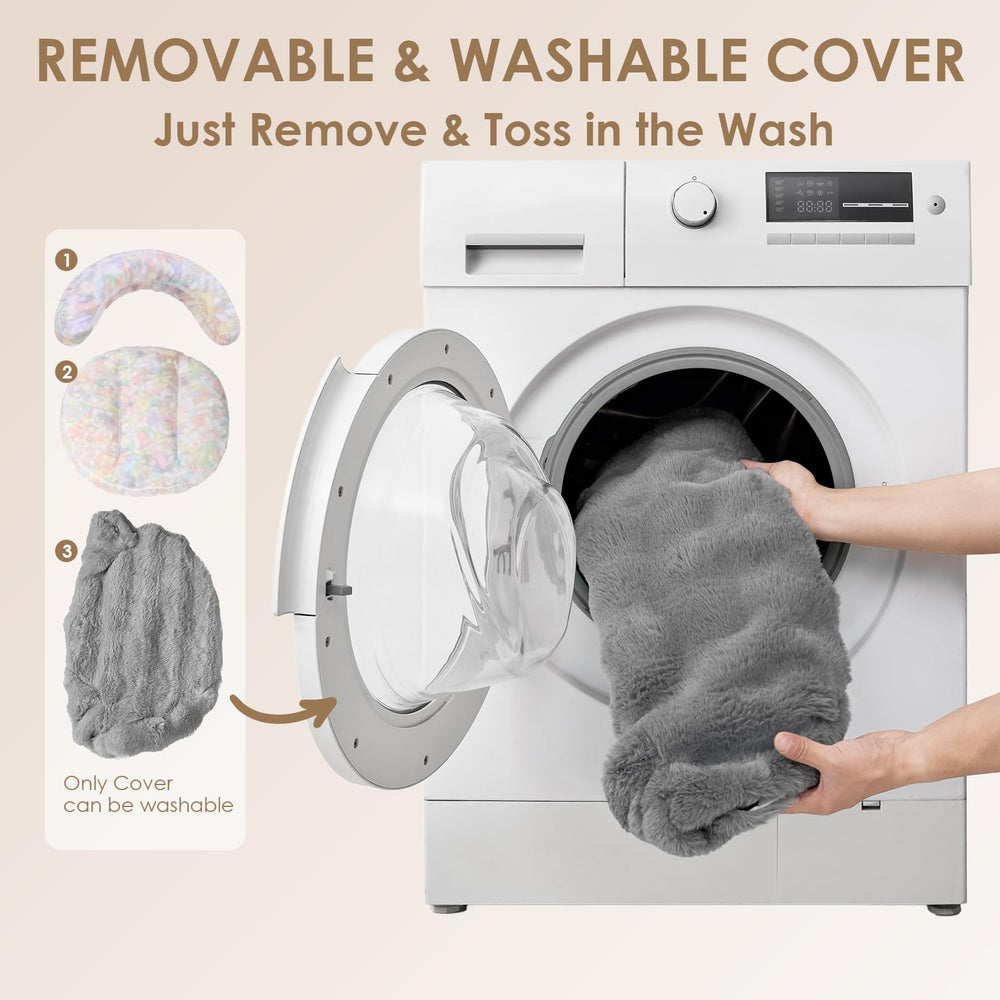 EHEYCIGA fourrure faux lapin gris, chaleur douillette.