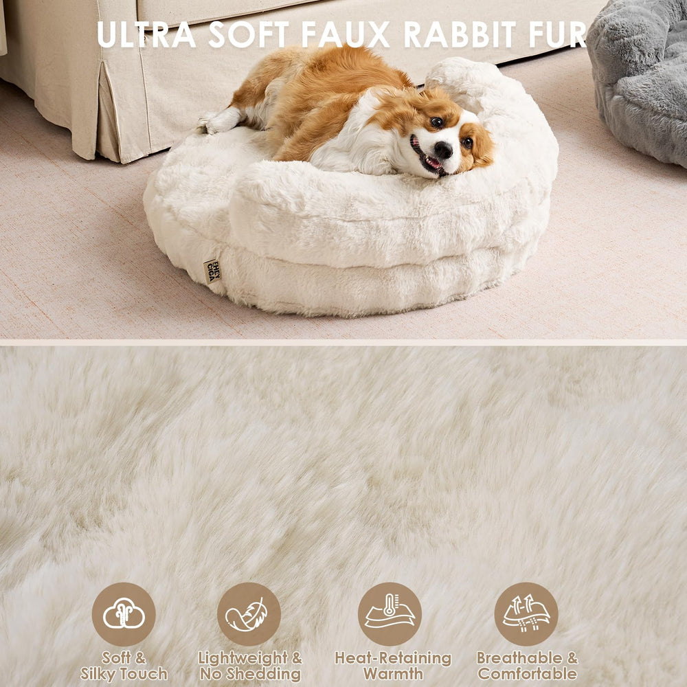 EHEYCIGA texture fourrure faux lapin douce enveloppe l’animal.