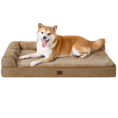 Lit orthopédique EHEYCIGA pour chien grand camel, soutien et confort.