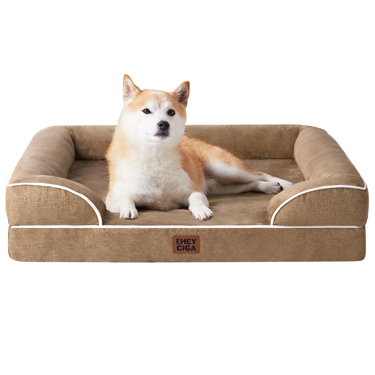 EHEYCIGA lit chien orthopedique avec mémoire de forme pour soutien articulaire