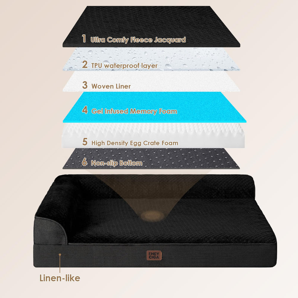 EHEYCIGA lit chien surface flanelle douce pour des nuits confortables.
