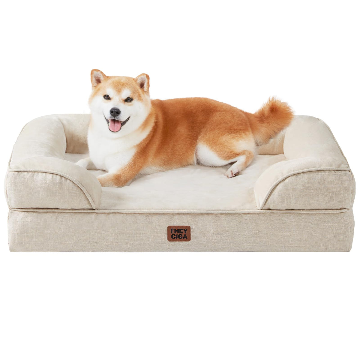 Lit orthopedique EHEYCIGA – mousse mémoire pour grands chiens, soutien confortable.