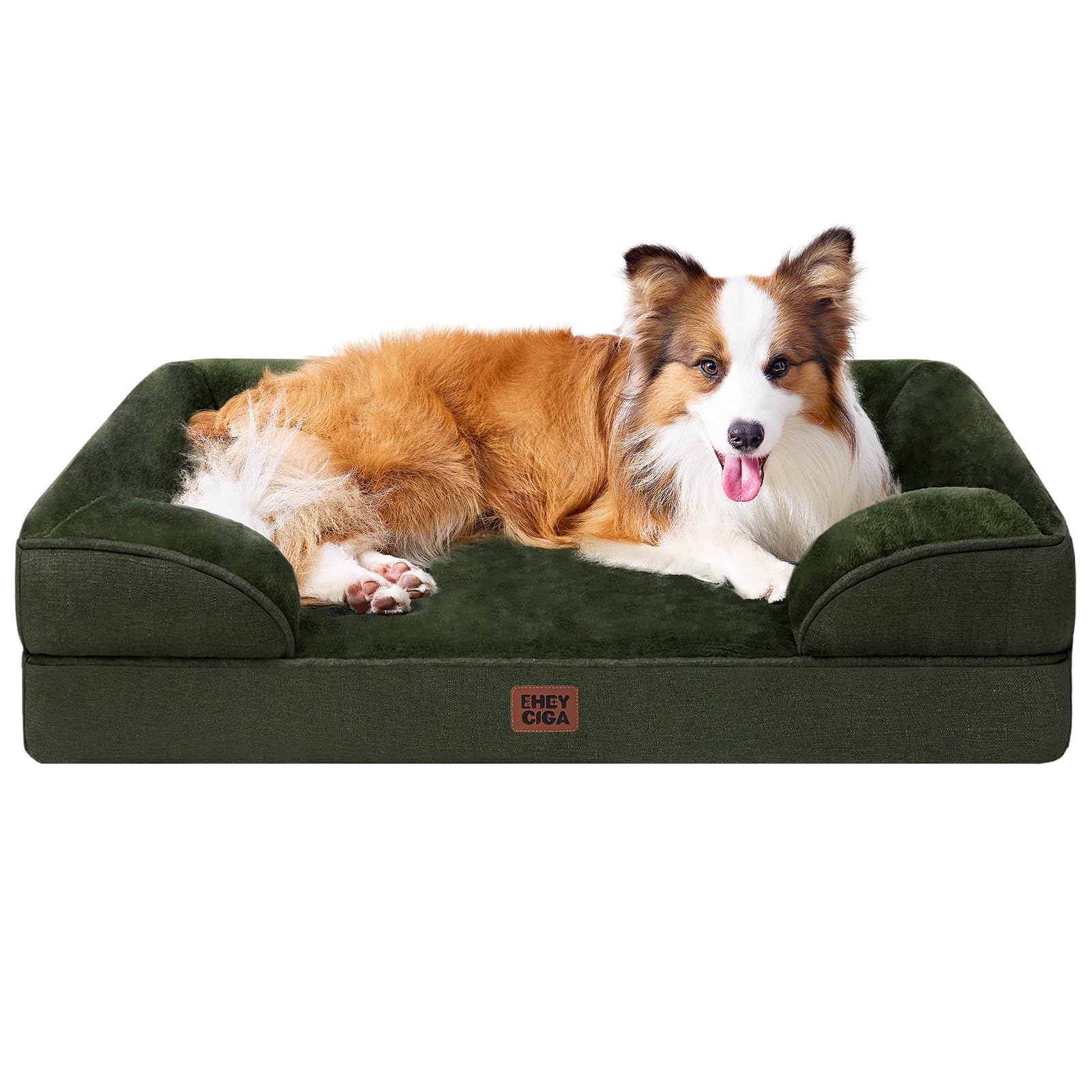 Lit orthopedique EHEYCIGA pour chien grand, surface matelassee, repos confortable.