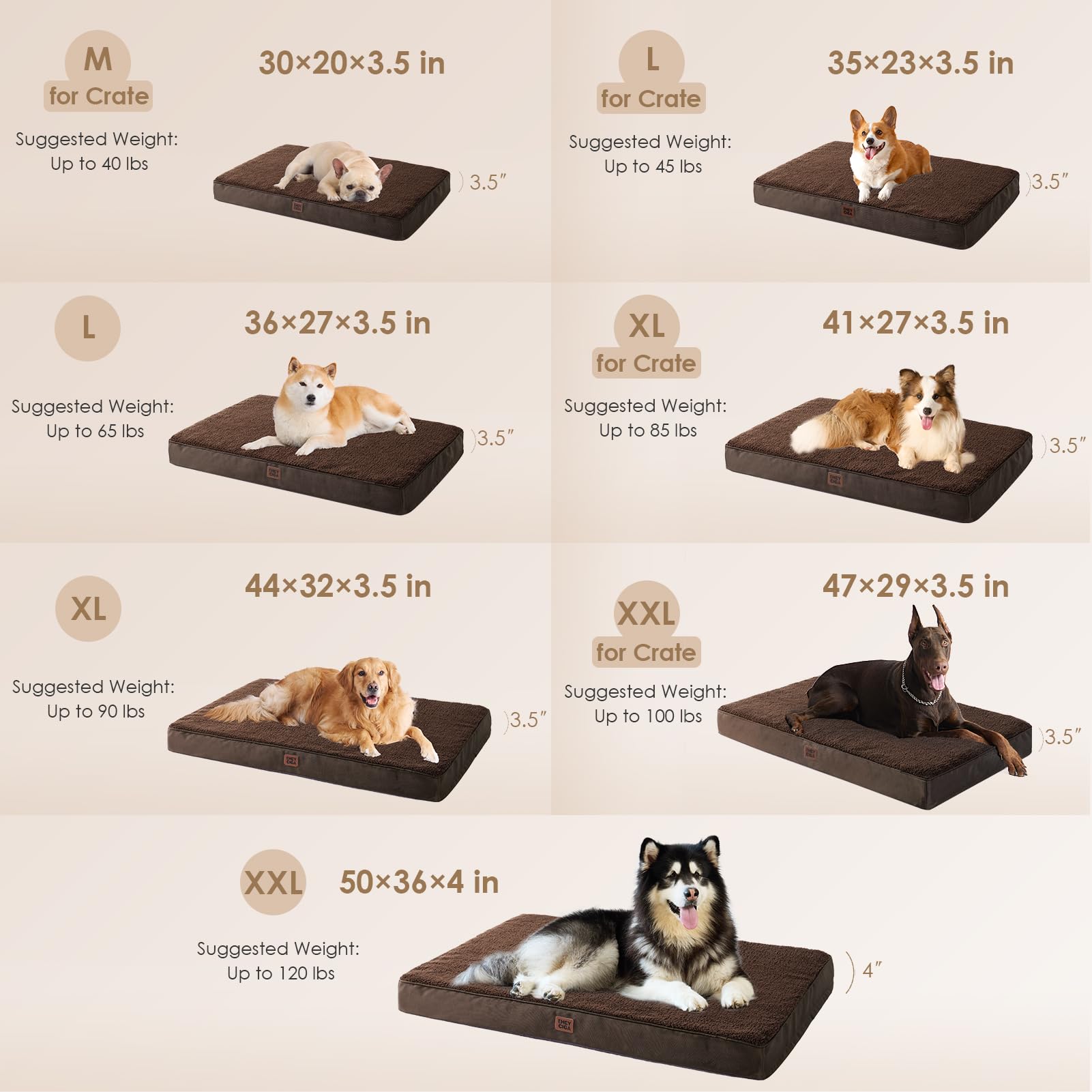 Mousse haute densité EHEYCIGA 3,5 pouces pour soutien et confort.