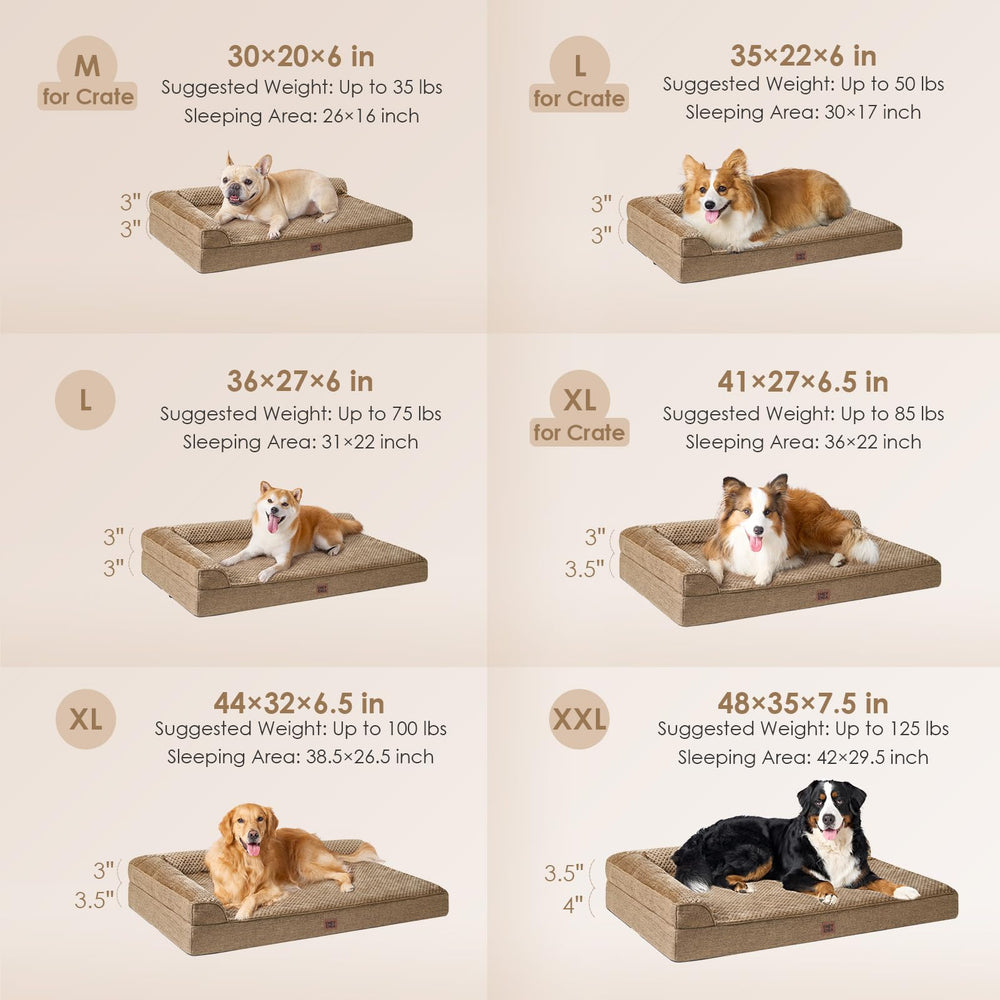 Mousse mémoire en nid dabeille EHEYCIGA pour chien, repos enveloppant.