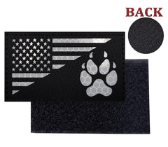 Patch EHOPE drapeau US patte-chien détail découpe laser