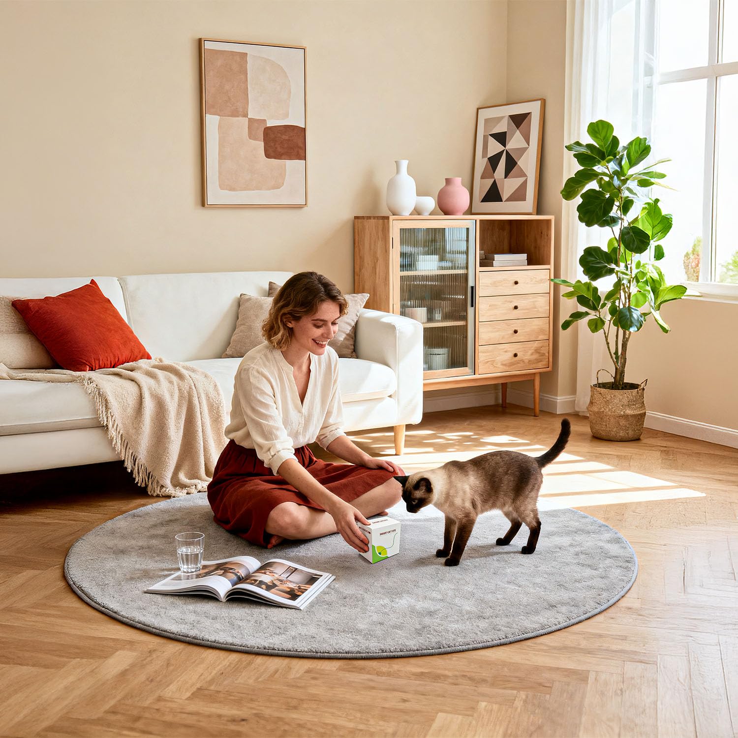 Jouet 2-en-1 cache-cache pour chats d'intérieur EHWZ