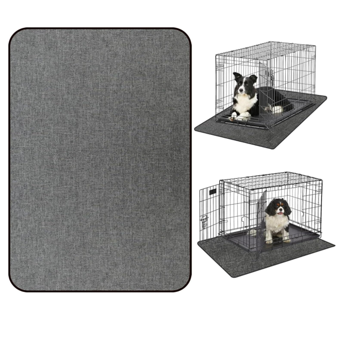 Ehzyaz Dog Crate Mat Liner: matériau absorbant retient l'urine et protège le sol.