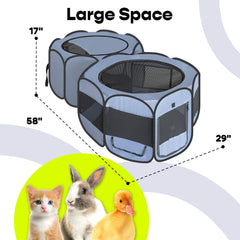 Enclos EighteenTek pour petits animaux, cadre robuste et maille anti-mâchage