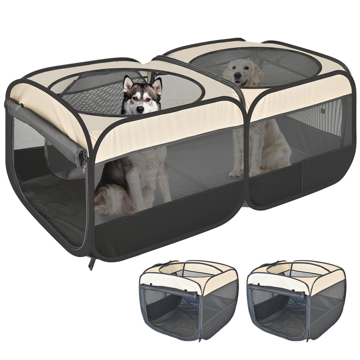 EighteenTek 2-en-1 pop-up enclos chiot : installation rapide et pratique.