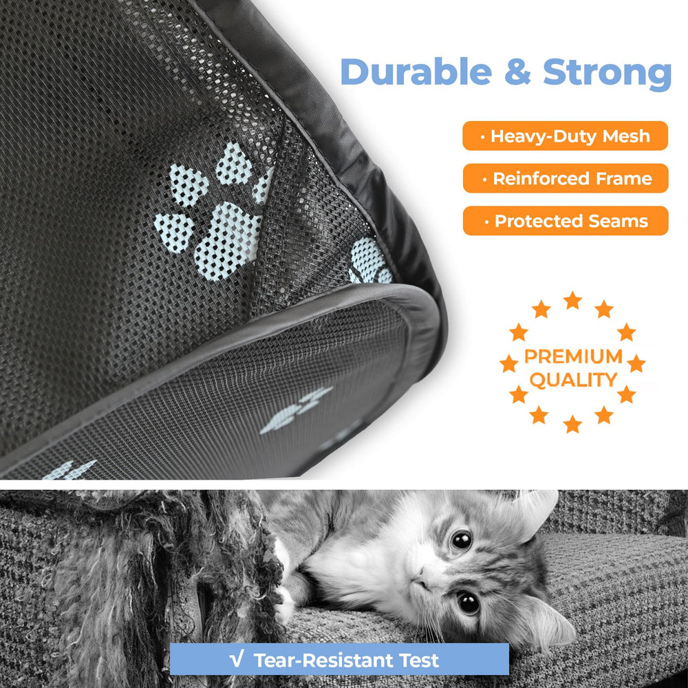 Murs en maille respirante pour ventilation et vue claire des animaux.