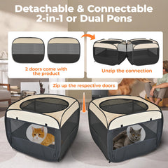 EighteenTek enclos chat detachable porte, séparation facile des espaces.