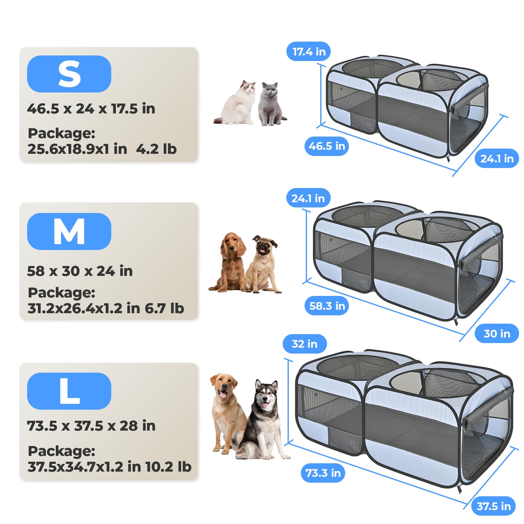 EighteenTek 2-en-1 Playpen: porte d’accès et ventilation optimisée.