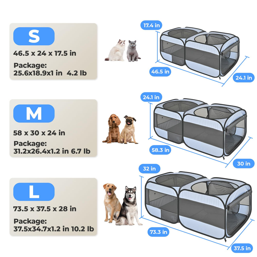 EighteenTek 2-en-1 Playpen: porte d’accès et ventilation optimisée.