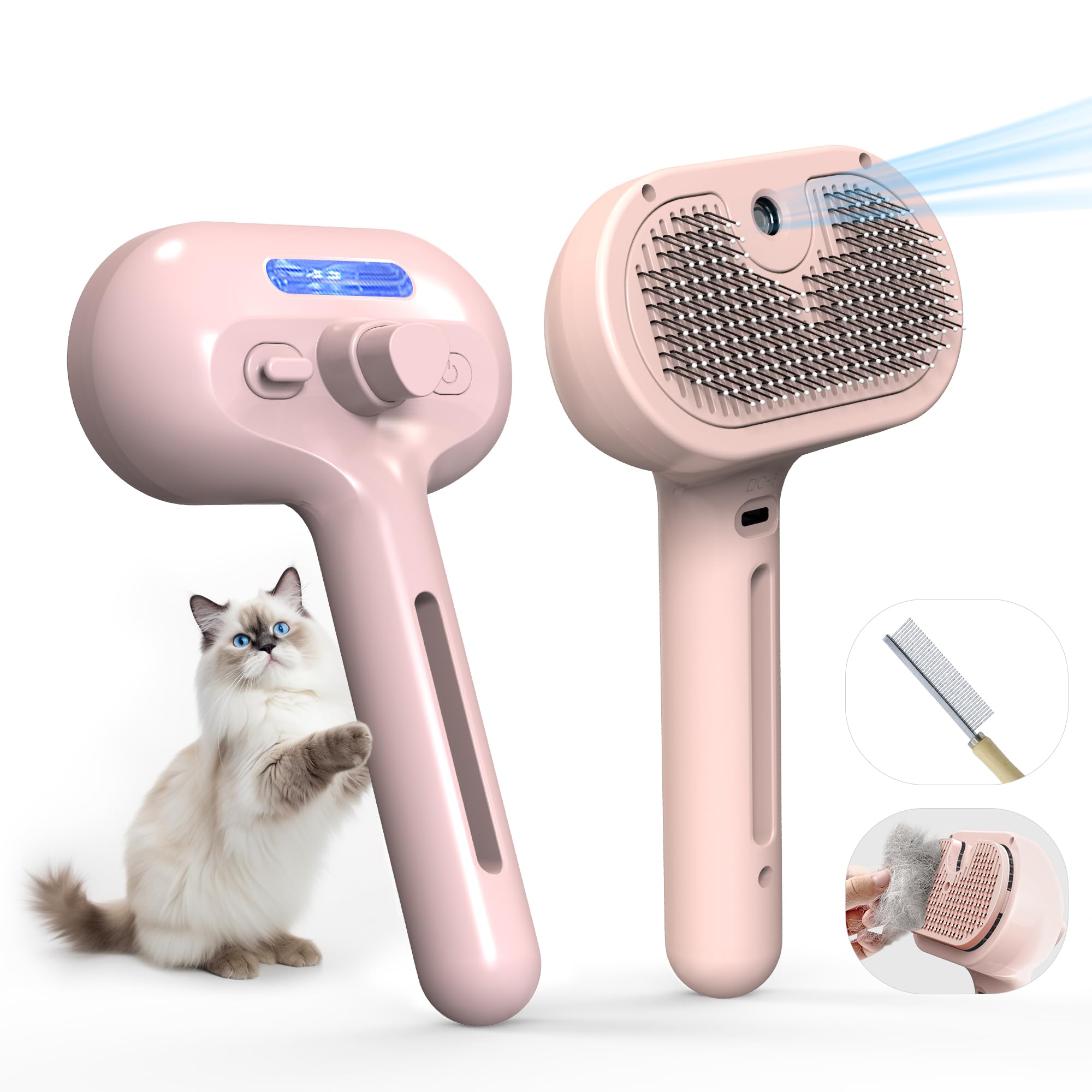 Eilimy brosse toilettage avec brume electronique pour démêlage plus doux.