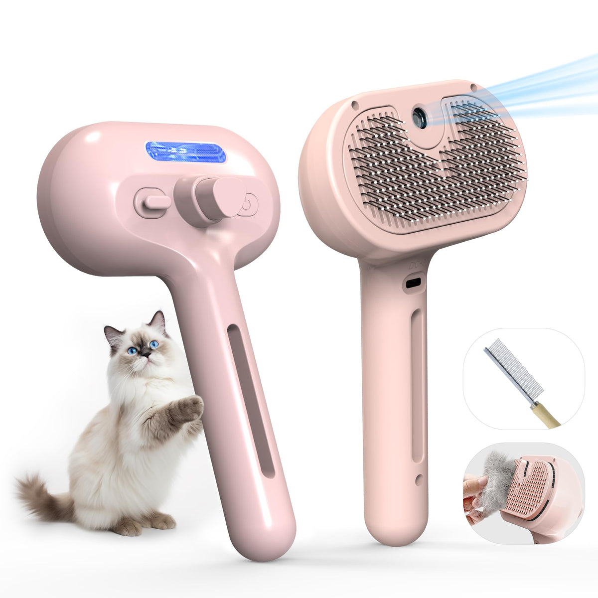 Eilimy brosse toilettage avec brume electronique pour démêlage plus doux.