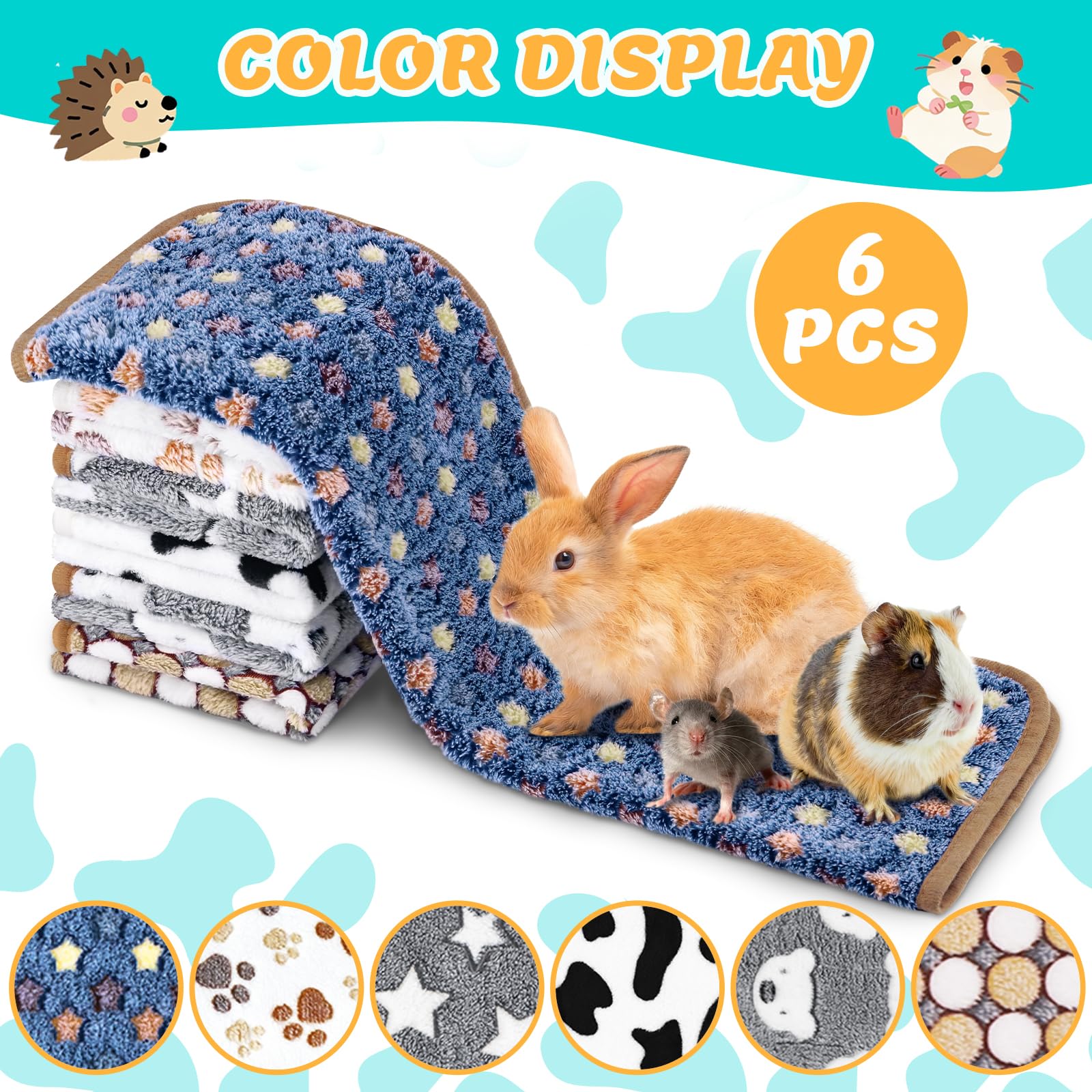 Utilisation pratique Eilyliafe ensemble-6-draps-petits-animaux-cage-14x28: couvre-lit et tapis mobiles.