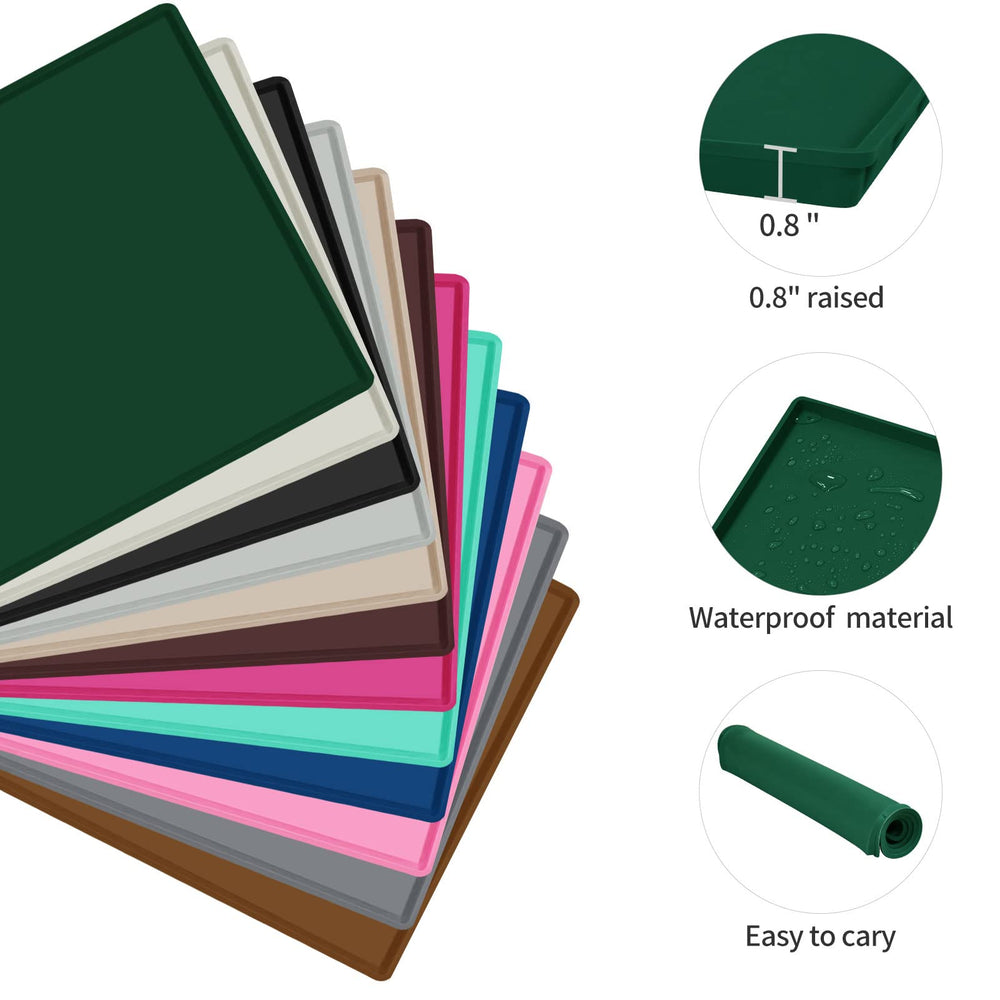 Tapis EIOKIT avec bord releve 0,8 pouce retient les miettes.