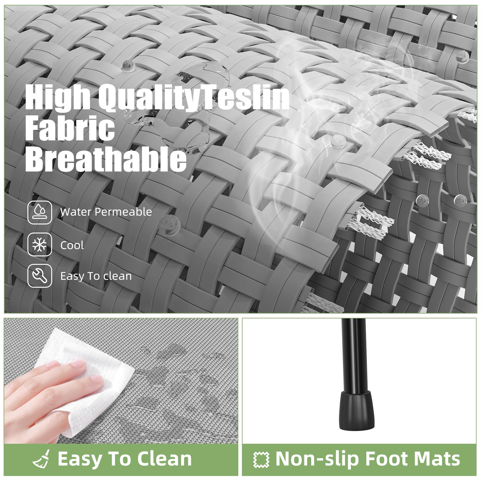 Ekisemio pieds anti-glisse à quatre points pour stabilité au sol.