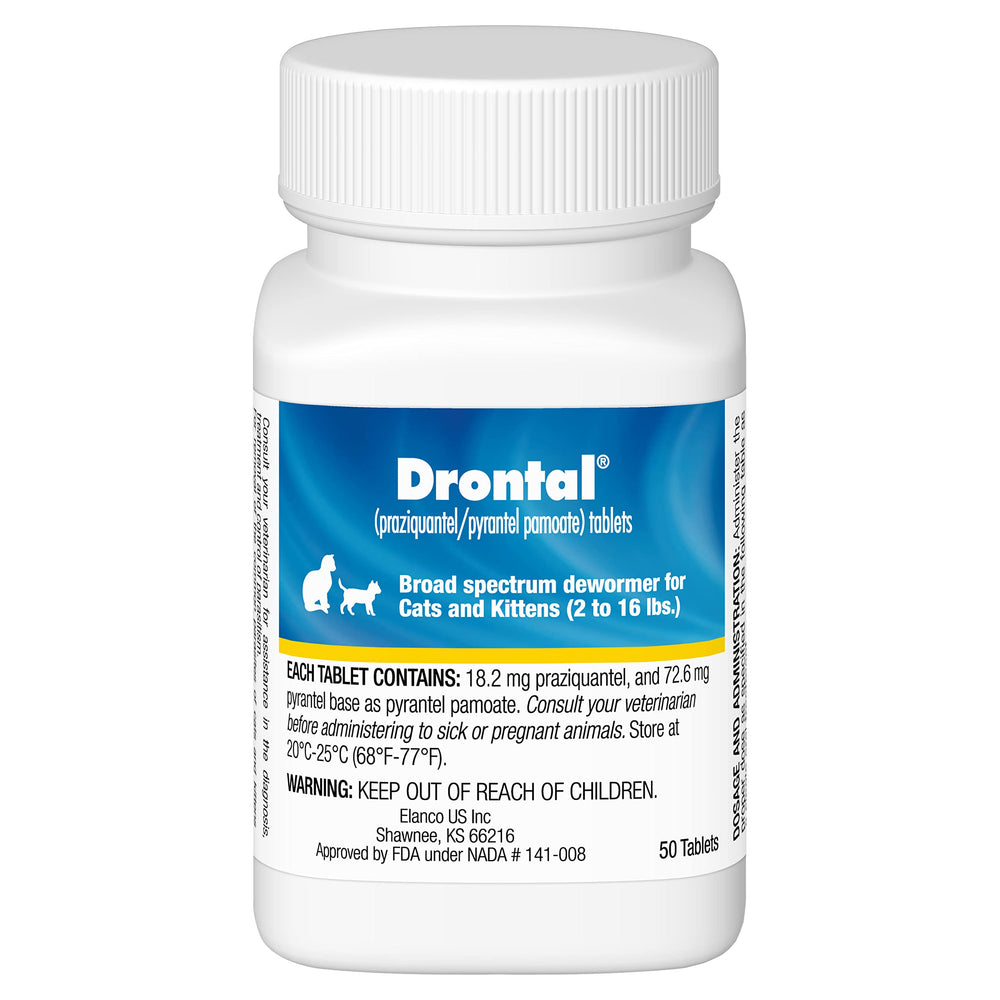 Emballage Elanco Drontal montrant les comprimés pour un traitement pratique.