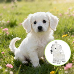 ELANE médaillon transparent poil chien, accessible et discret pour le quotidien.