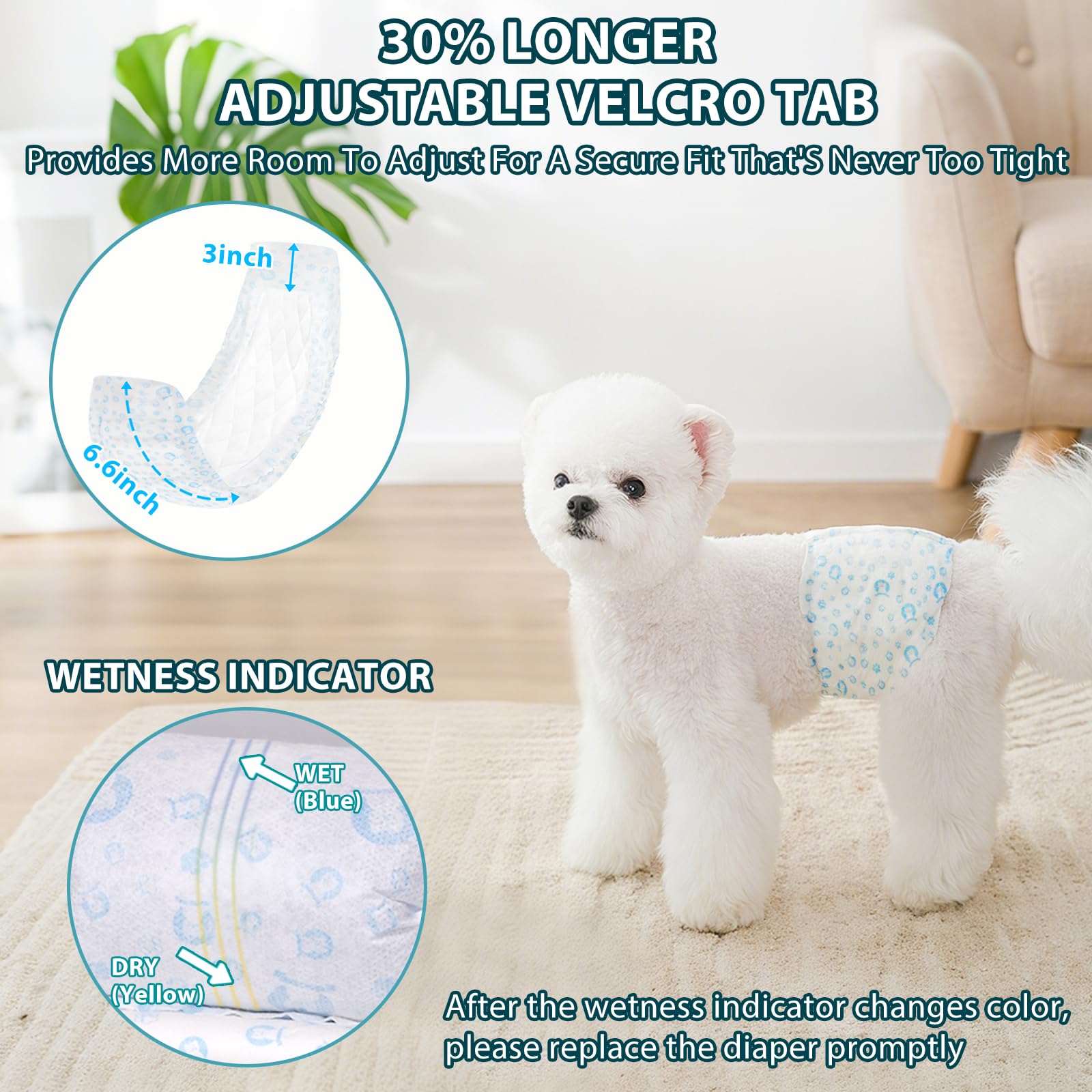 ELEGX couches chien mâle design jetable pratique en déplacement