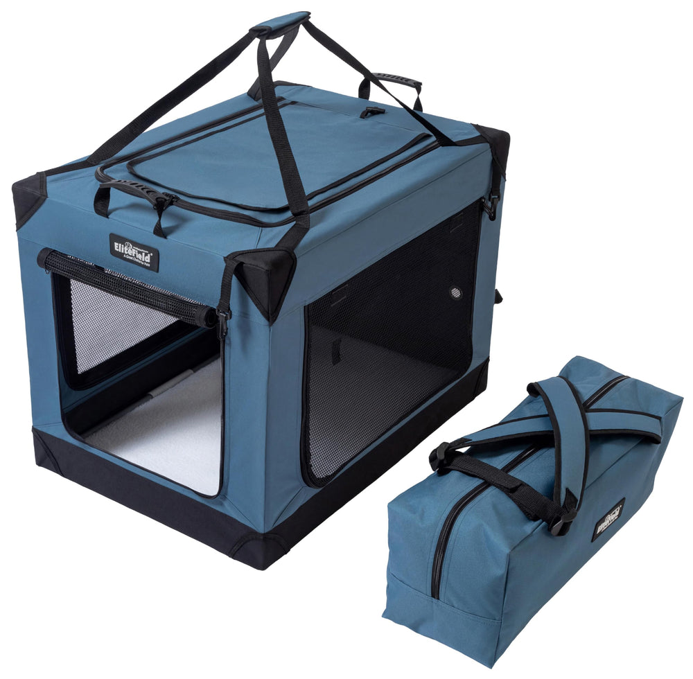 EliteField Boîte Chien Douce à Quatre Portes, espace spacieux et ventilation optimisée.