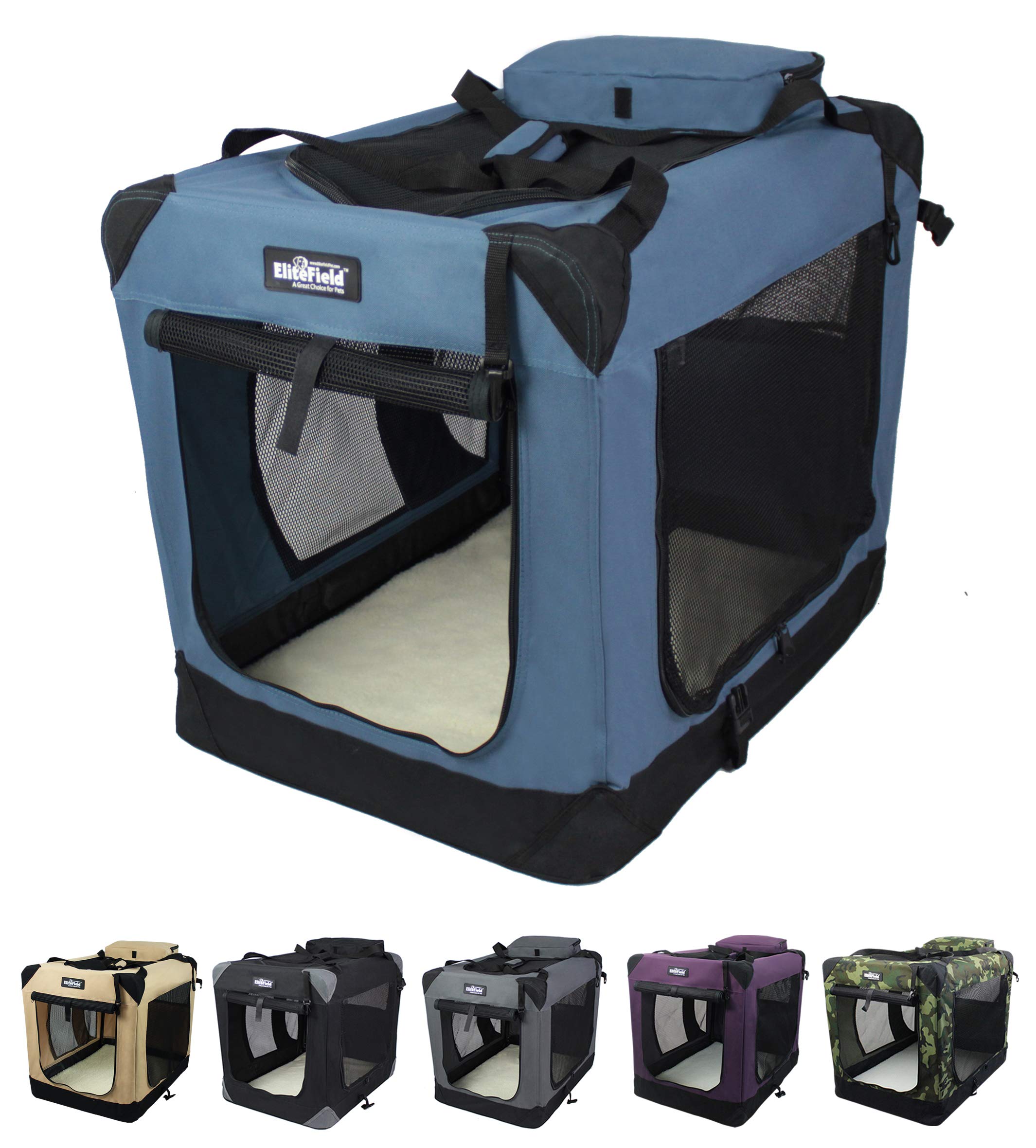 EliteField cage chien 3-portes vue supérieure pour ventilation