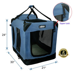 EliteField caisse-chien soft-crate 3-portes, accès pratique et ventilation.