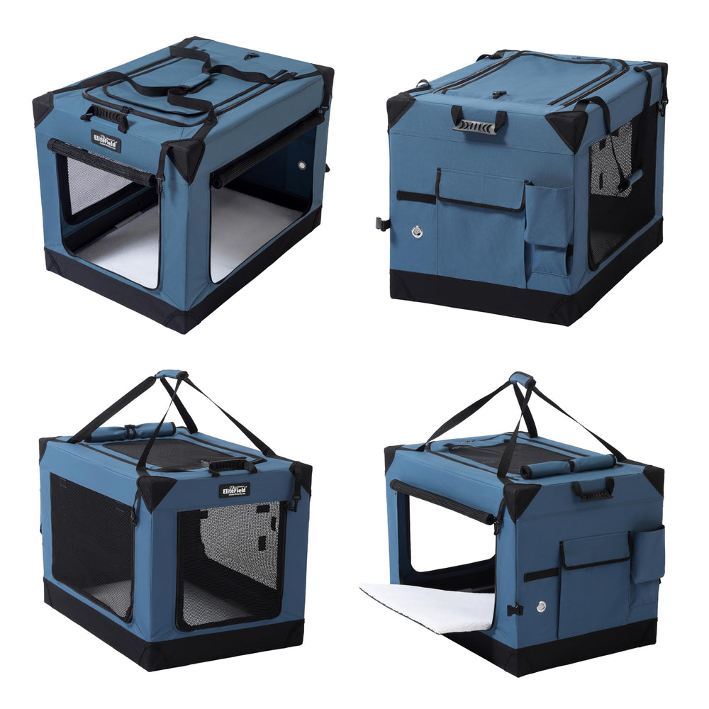 EliteField couverture toit cage chien, rideau intégré pour ombre et protection.