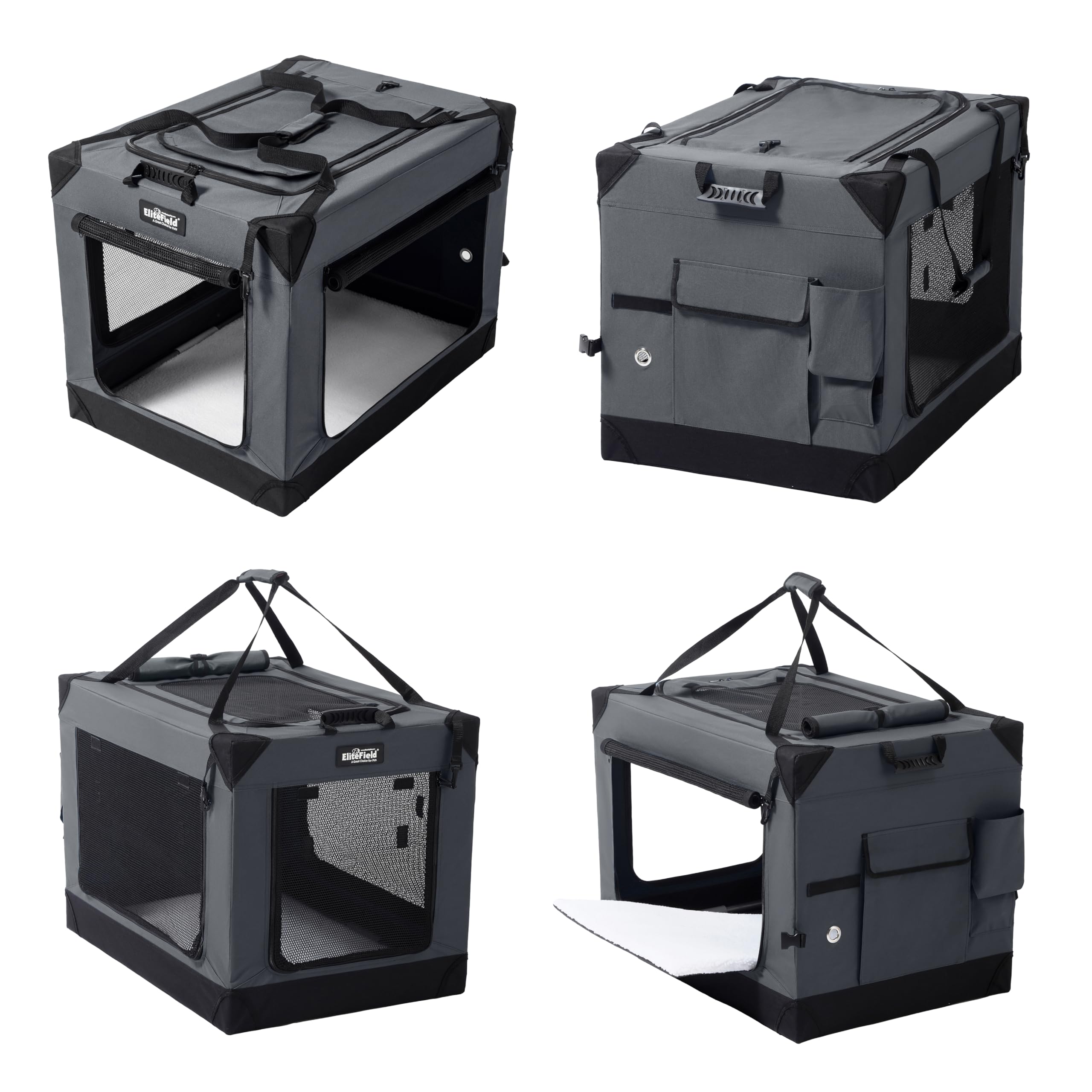 EliteField cage avec armature aluminium légère pour le transport et le rangement.