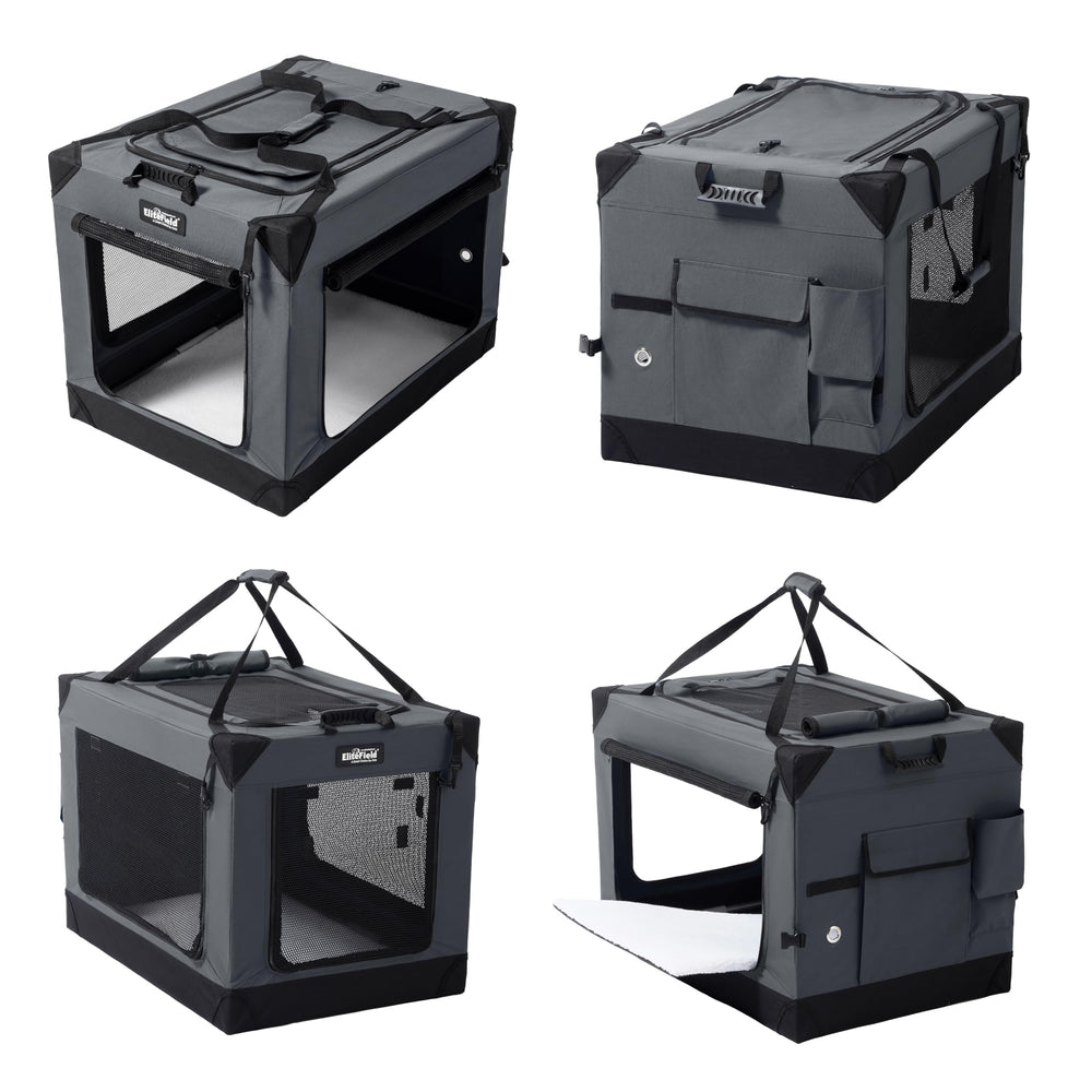 EliteField cage avec armature aluminium légère pour le transport et le rangement.