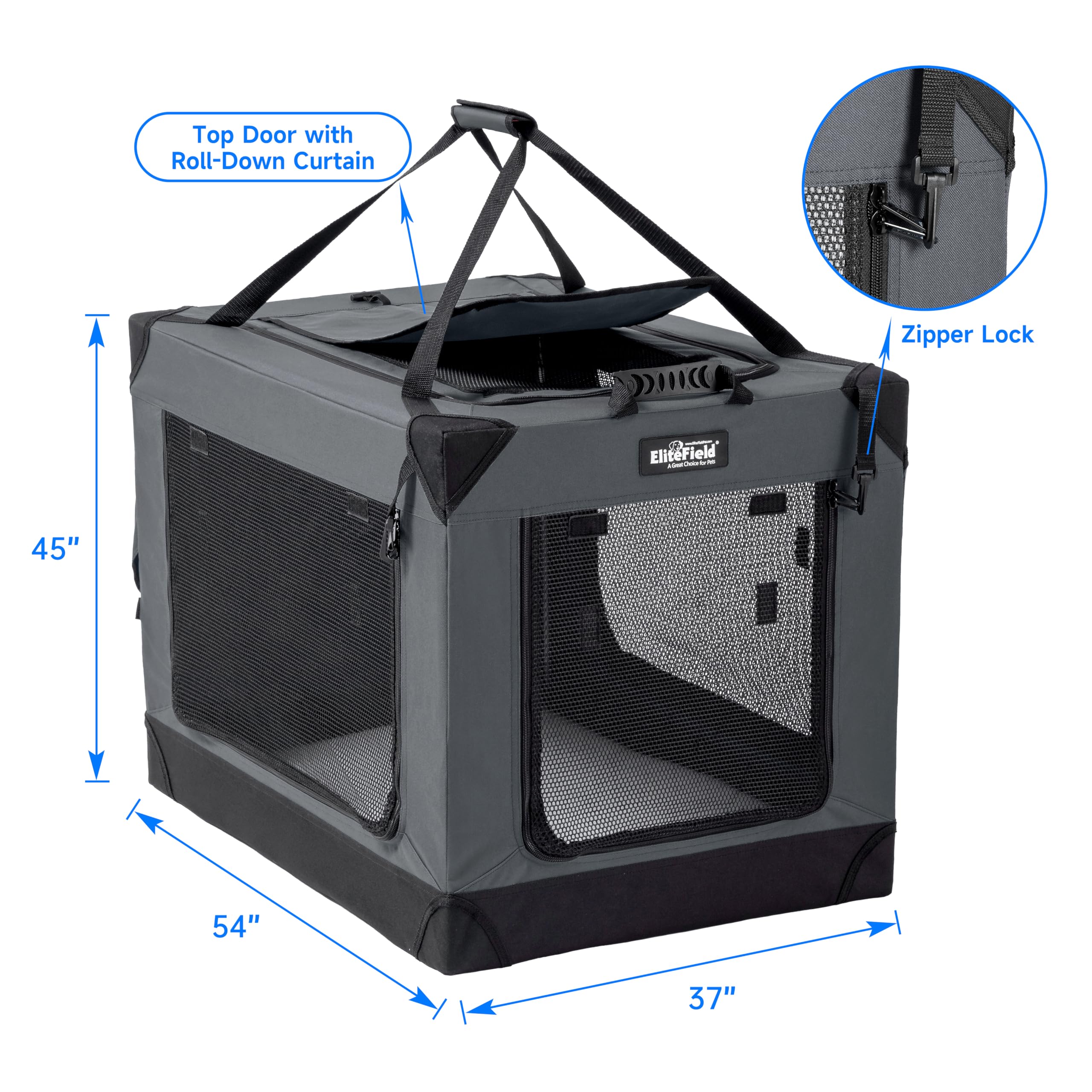 EliteField cage rideau haut fournissant ombrage et protection partielle.