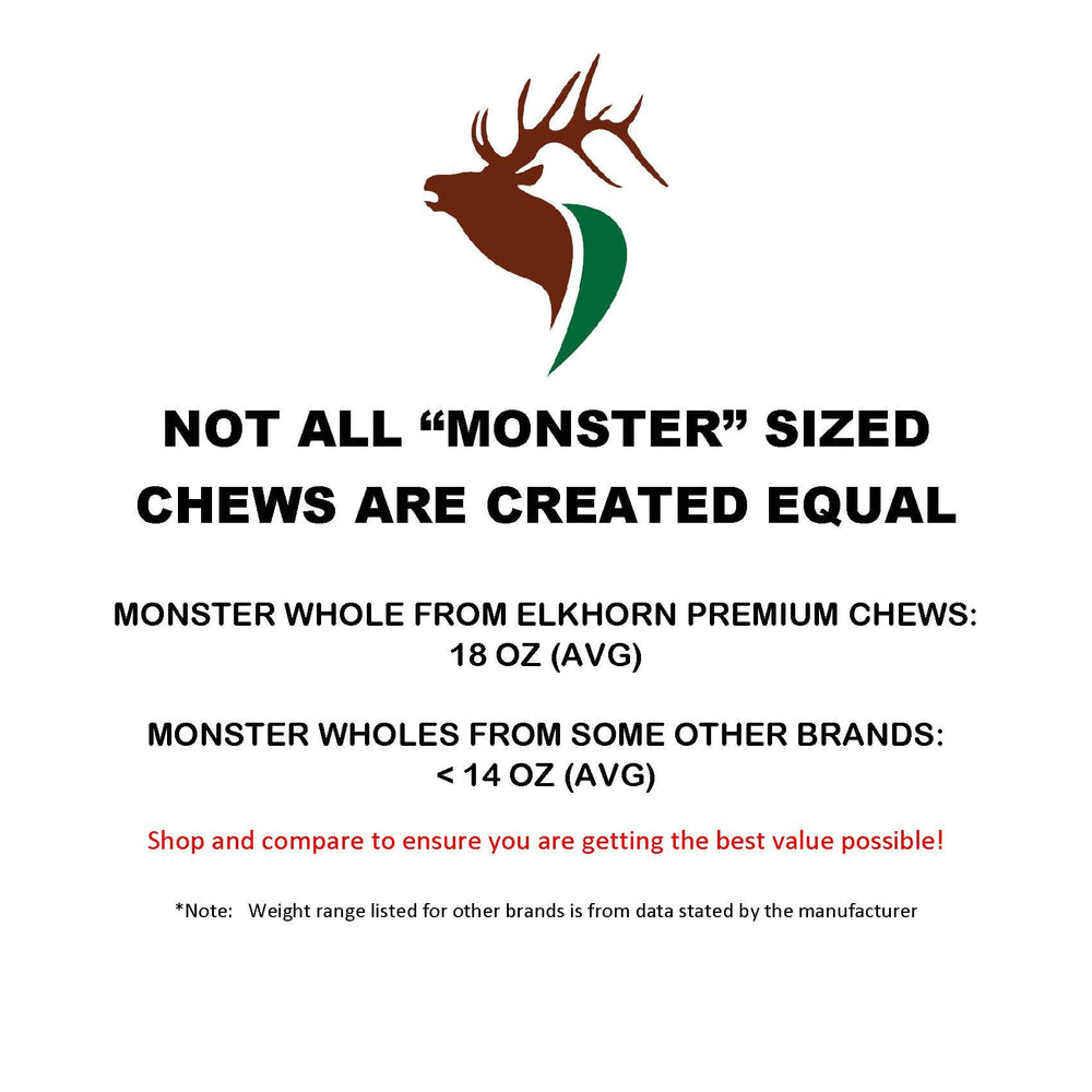 Elkhorn Premium Chews: taille-9-12-po, idéal pour chiens lourdement musclés et actifs.