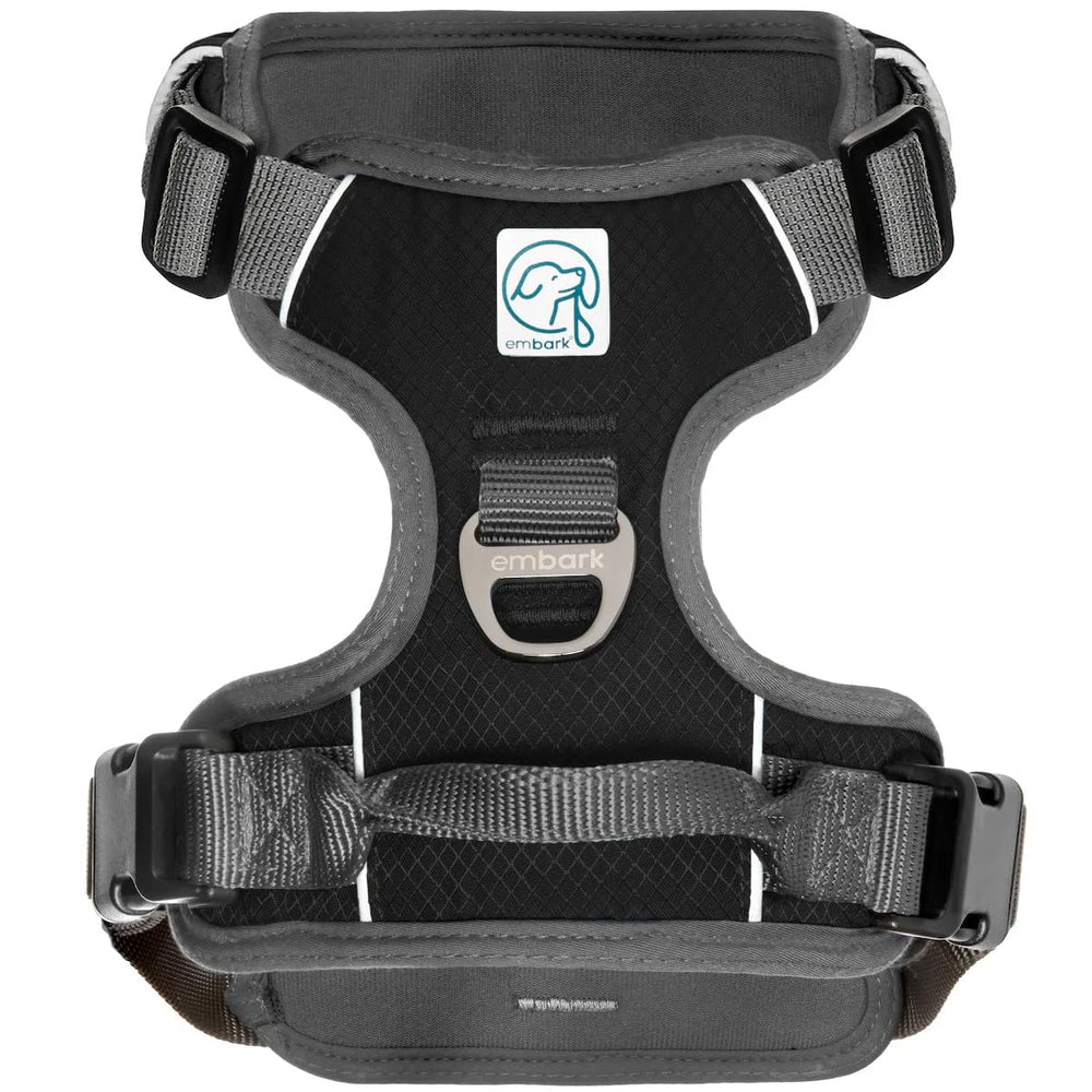 Harnais Embark Pets en nylon militaire, robuste pour longues sorties.