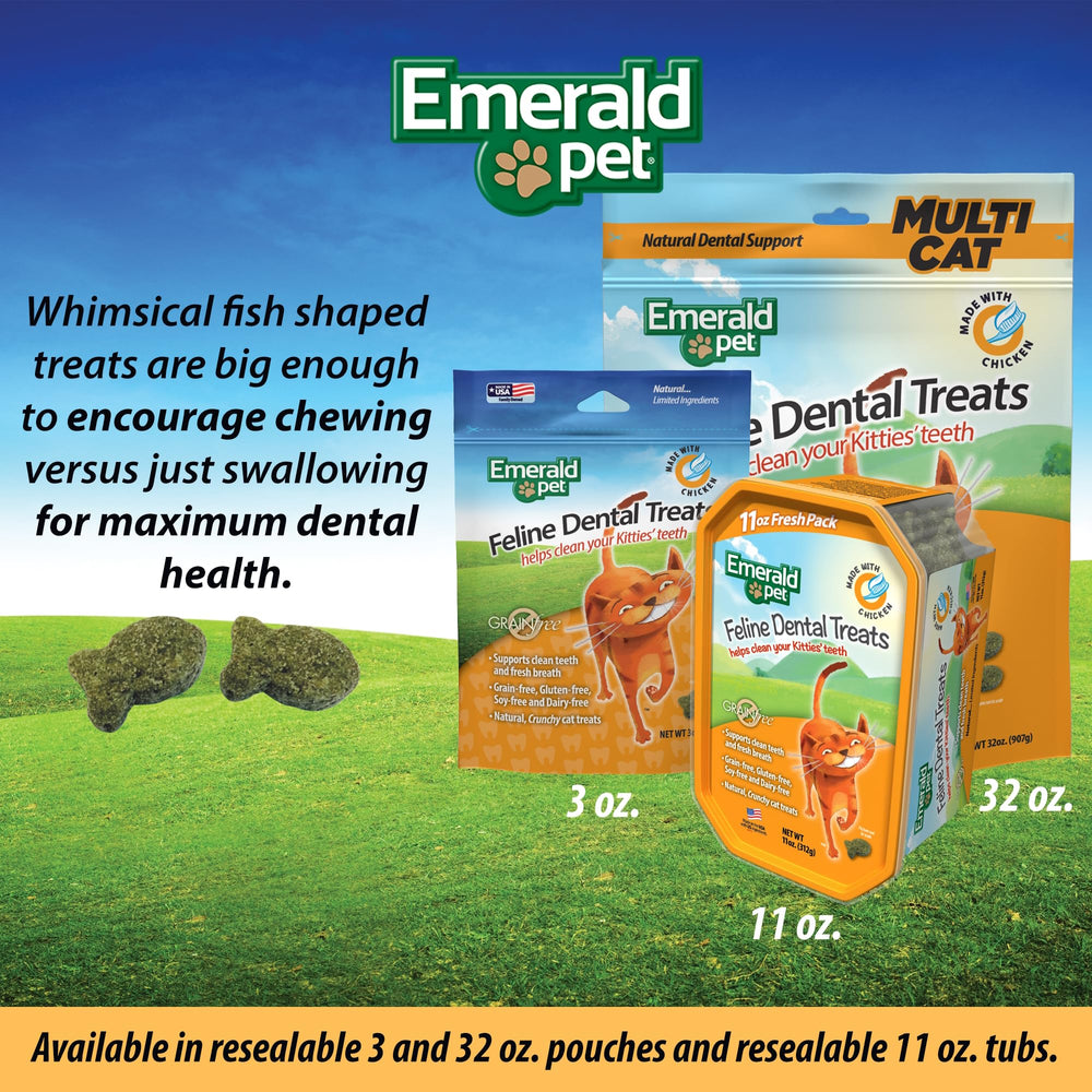 Fabriqué aux États‑Unis avec des ingrédients naturels pour Emerald Pet Feline Dental Treats
