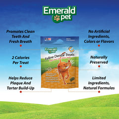 Recette poulet d’Emerald Pet Feline Dental Treats, goût attrayant pour votre chat