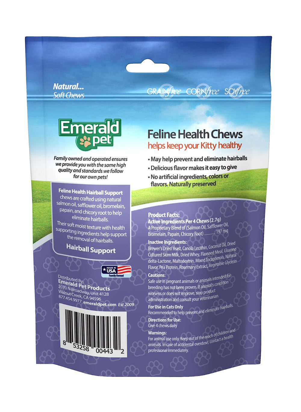 Texture douce des friables au saumon, Emerald Pet, appréciée par les chats
