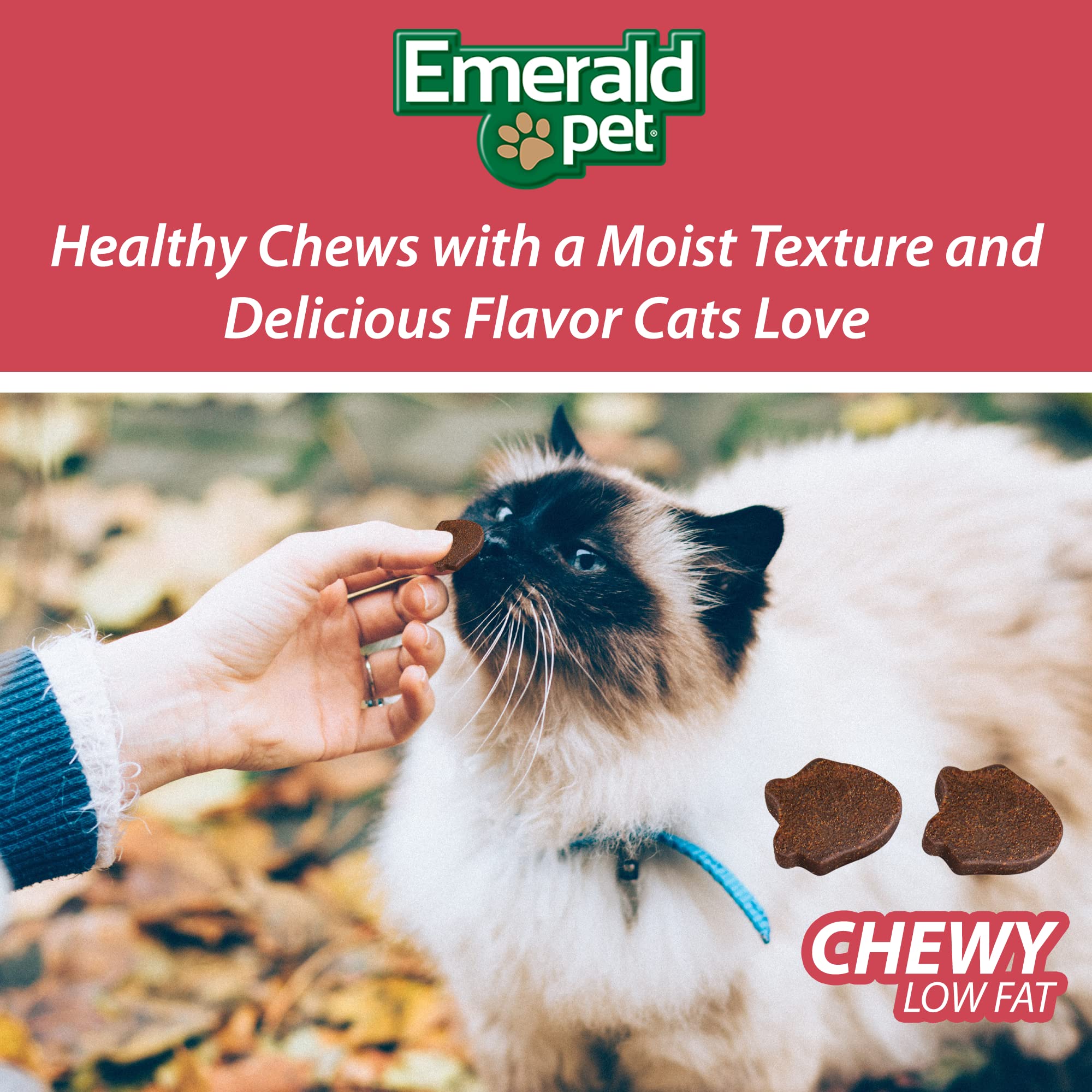Emerald Pet Feline Health Chews UT Support chat dégustant, récompense attrayante et utile.