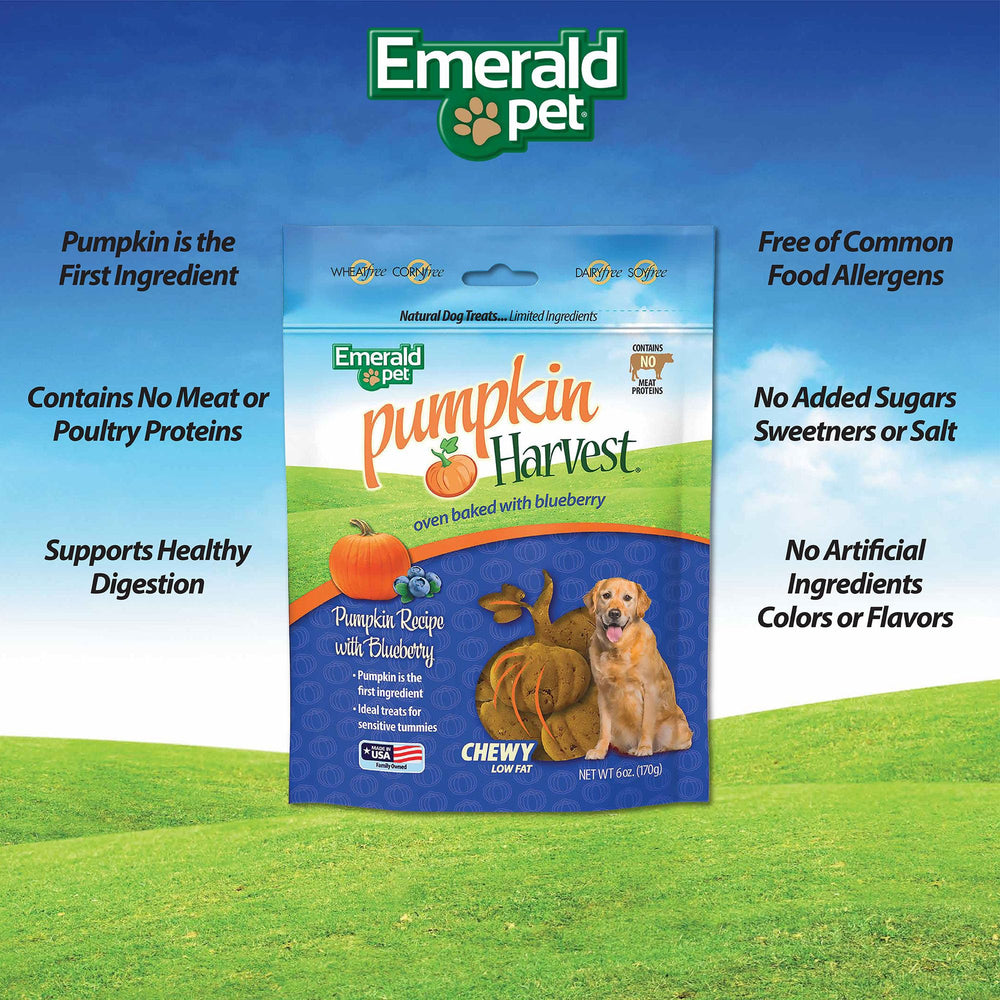 Emerald Pet friandises citrouille recolte – morceaux faciles à partager pour toutes tailles de chiens