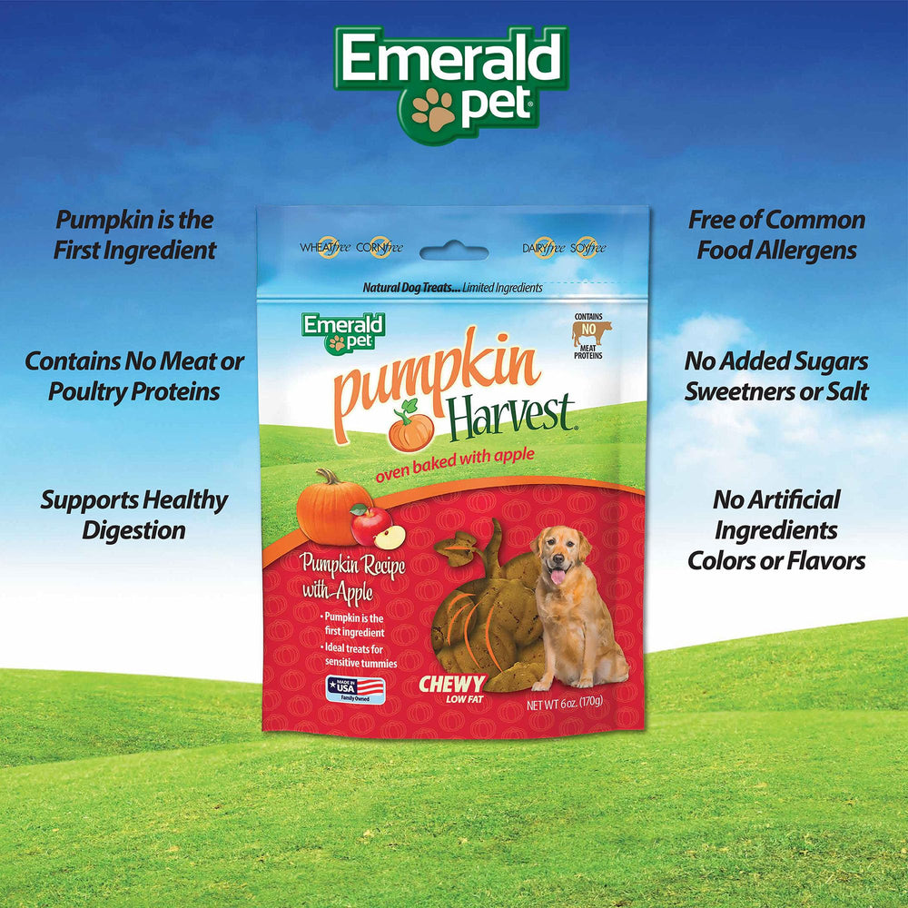 Ingrédients naturels Emerald Pet Pumpkin Harvest: pomme, myrtilles et patate douce