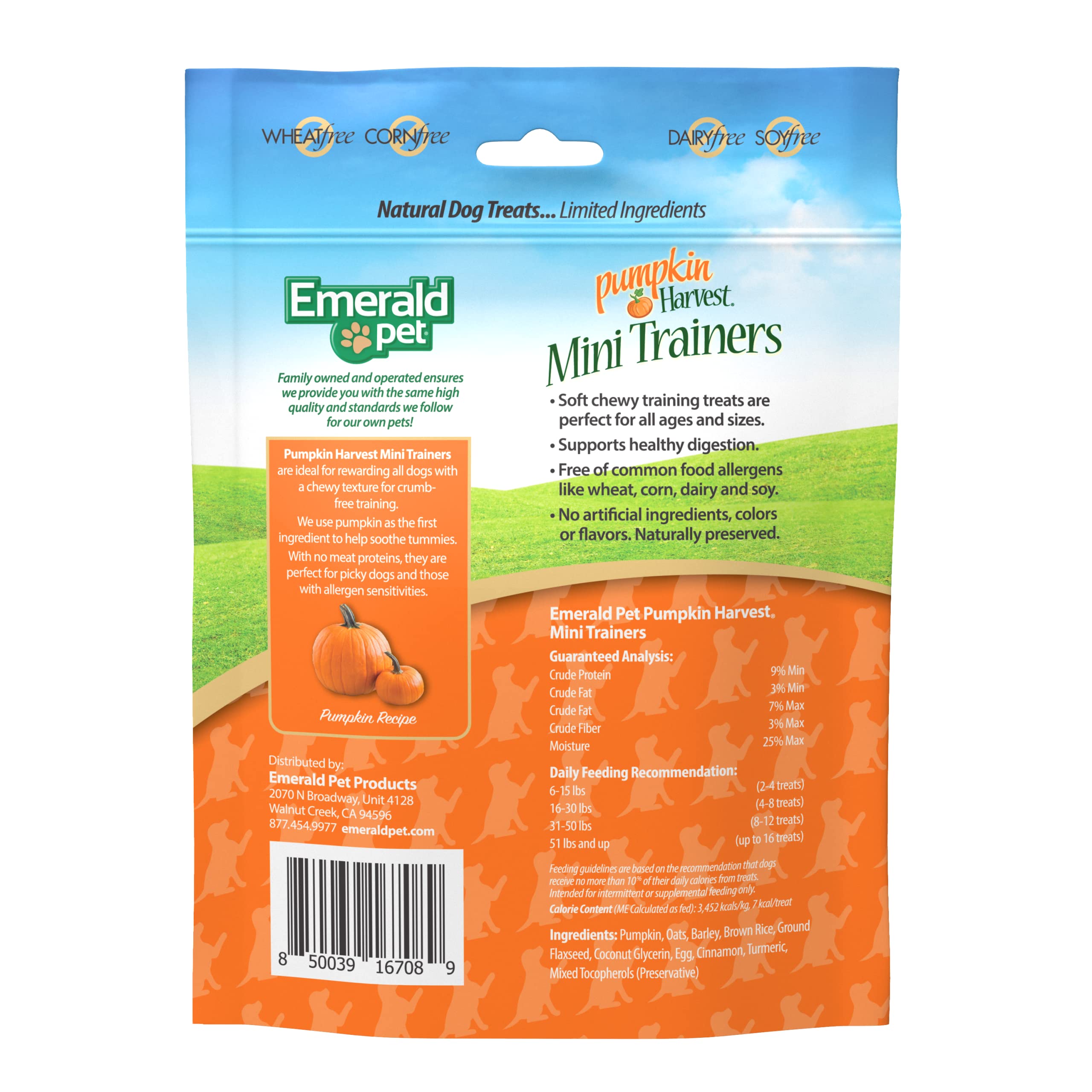 Emerald Pet Pumpkin Harvest Mini Trainers – arôme citrouille pour récompenser vos séances d'entraînement.