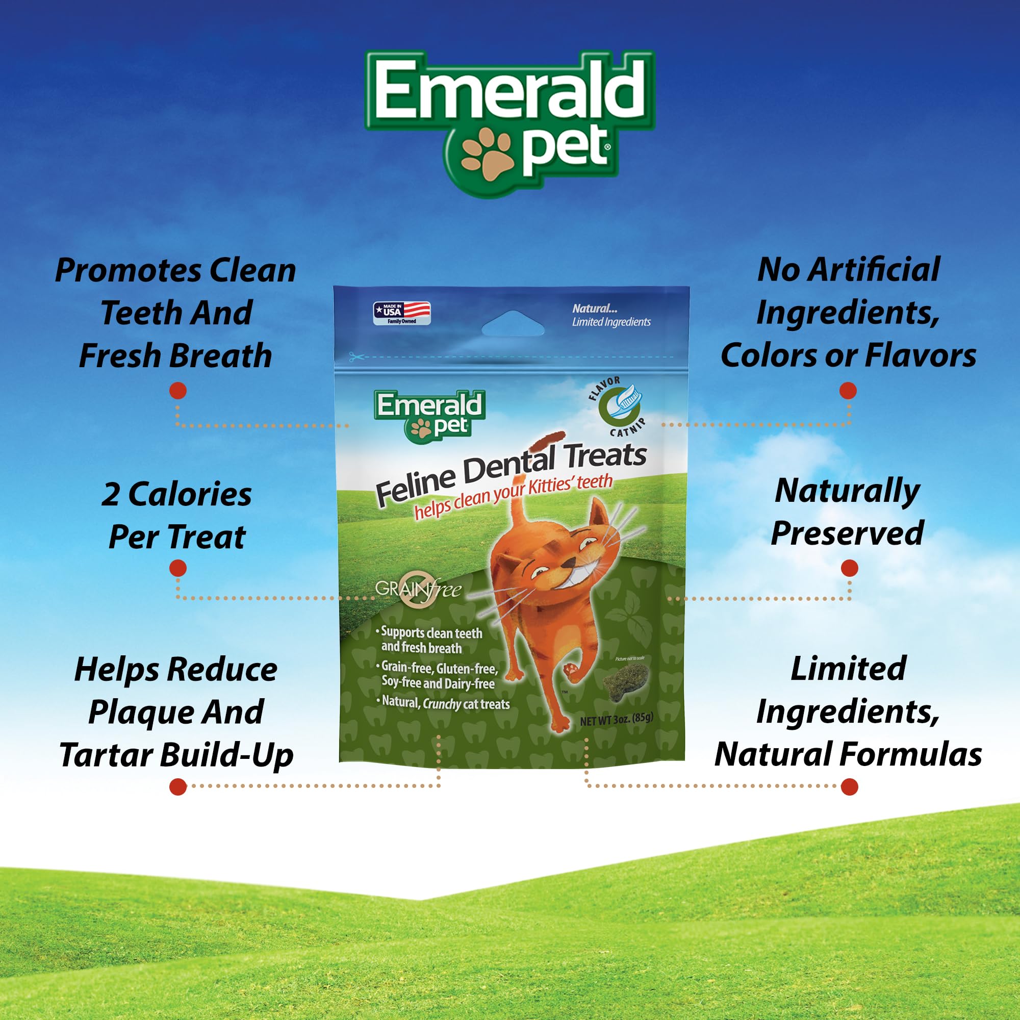 Texture croquante d’Emerald Pet favorisant le mâchage et le nettoyage des dents.