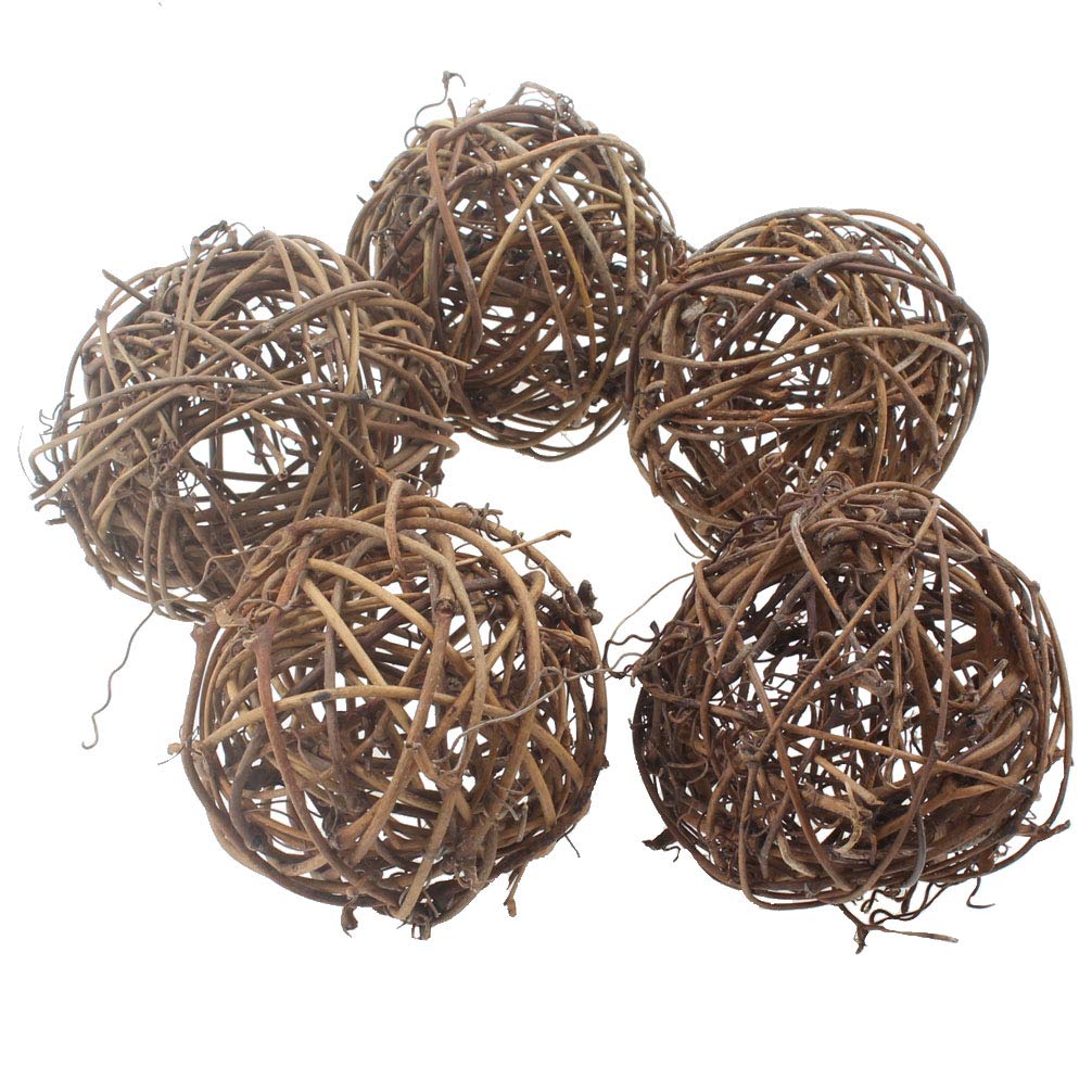 Emours boule-rotin-branche-saule: jouet mâchable sûr pour petits animaux.